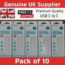 10 x Type C to Type C Cable PD Fast Charger Long USB Lead LED -Samsung & iphone
