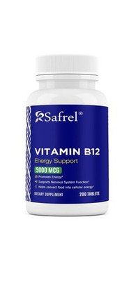 Safrel Vitamin B12 1000 mcg per Tablet, 200 Days Supply,Provides EnergyMetabolis