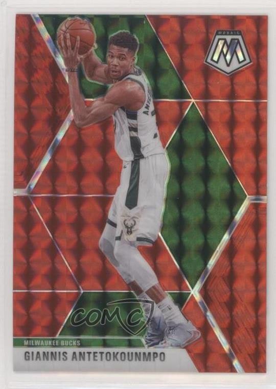 2019-20 Panini Mosaic Red Prizm Giannis Antetokounmpo #75 04ag