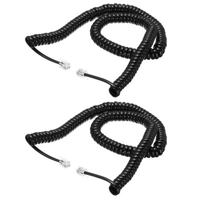 2 Stück Telefonkabel Für Festnetztelefon 5m RJ9 4P4C Telefonhörerkabel Schwarz