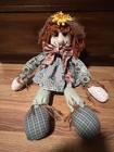 24” Vintage Doll Fall Seasonal Decor Scarecrow Sunflowers Autumn Leaves Yarn — photo 1