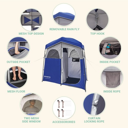 KingCamp Duschzelt, großes tragbares 1/2 Zimmer Ankleide, Toilette und Umkleidekabine... - Bild 3 von 6