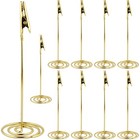  10pcs Place Card Holders Table Number Stands Desktop Wire Photo Holders Table