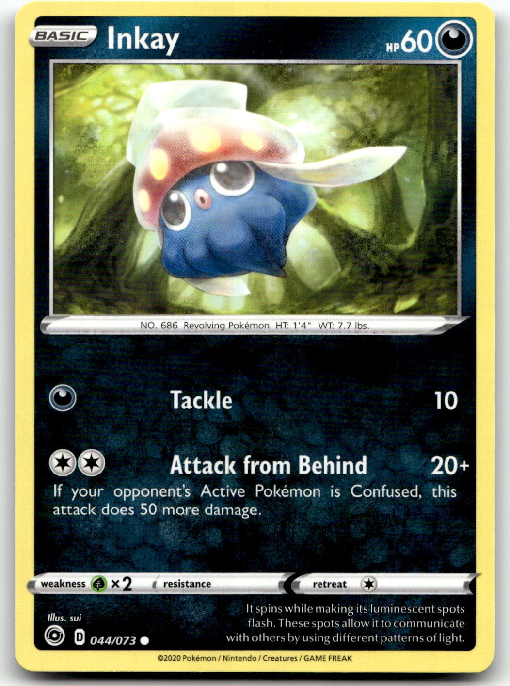 Inkay 44/73 Champion's Path Common Normal Pokemon TCG NM