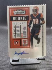 2020 Panini Contenders #207 Khalid Kareem Rookie Ticket Auto. Cincinnati Bengals