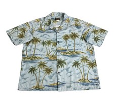 Vintage 90s Hawaiian Collection Reserve Shirt Mens XL Palm Tree Island AOP USA