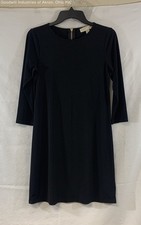 MICHAEL Michael Kors Black Long Sleeve Sheath Dress Gold Zip Back Sz XS