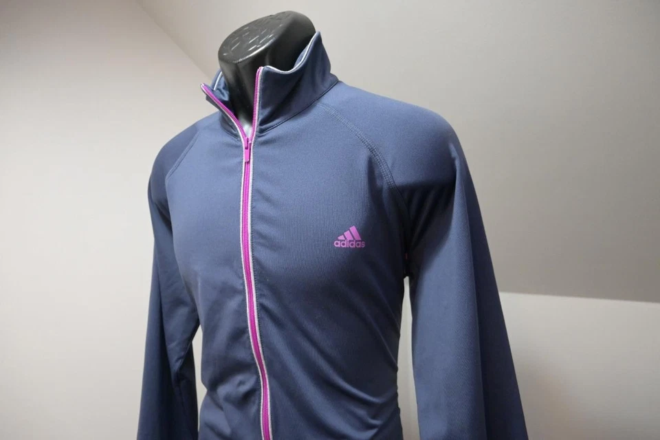Chaqueta de Pista Adidas Cremallera Completa ClimaLite Performance Atlética Gris Para Mujer Talla XL Foto 2 de 4