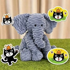 Jellycat Rare Retired 23cm Fuddlewuddle Blue Elephant Easter Dust Bag & Sticker