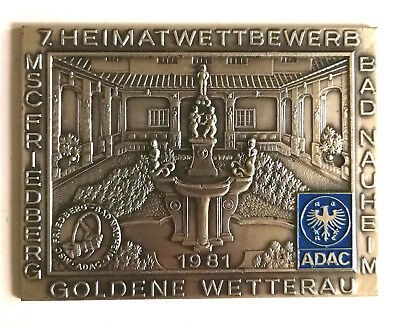 Plakette ADAC MSC Friedberg Bad Nauheim 7. Heimatwettbewerb 1981 Wetterau