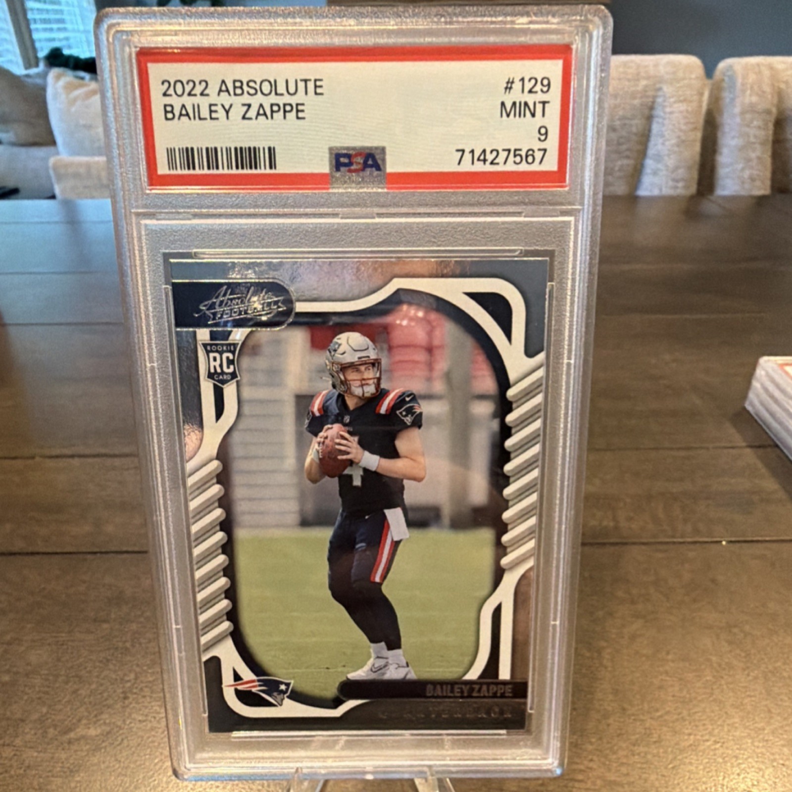 Bailey Zappe Panini Absolute #129 Base