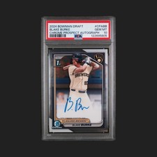Blake Burke 2024 Bowman Draft 1st Chrome Prospect Auto #CPA-BB PSA 10 Brewers