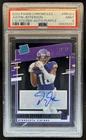 2020 Chronicles Justin Jefferson Clearly Donruss Rookie Auto Purple #/25 PSA 9