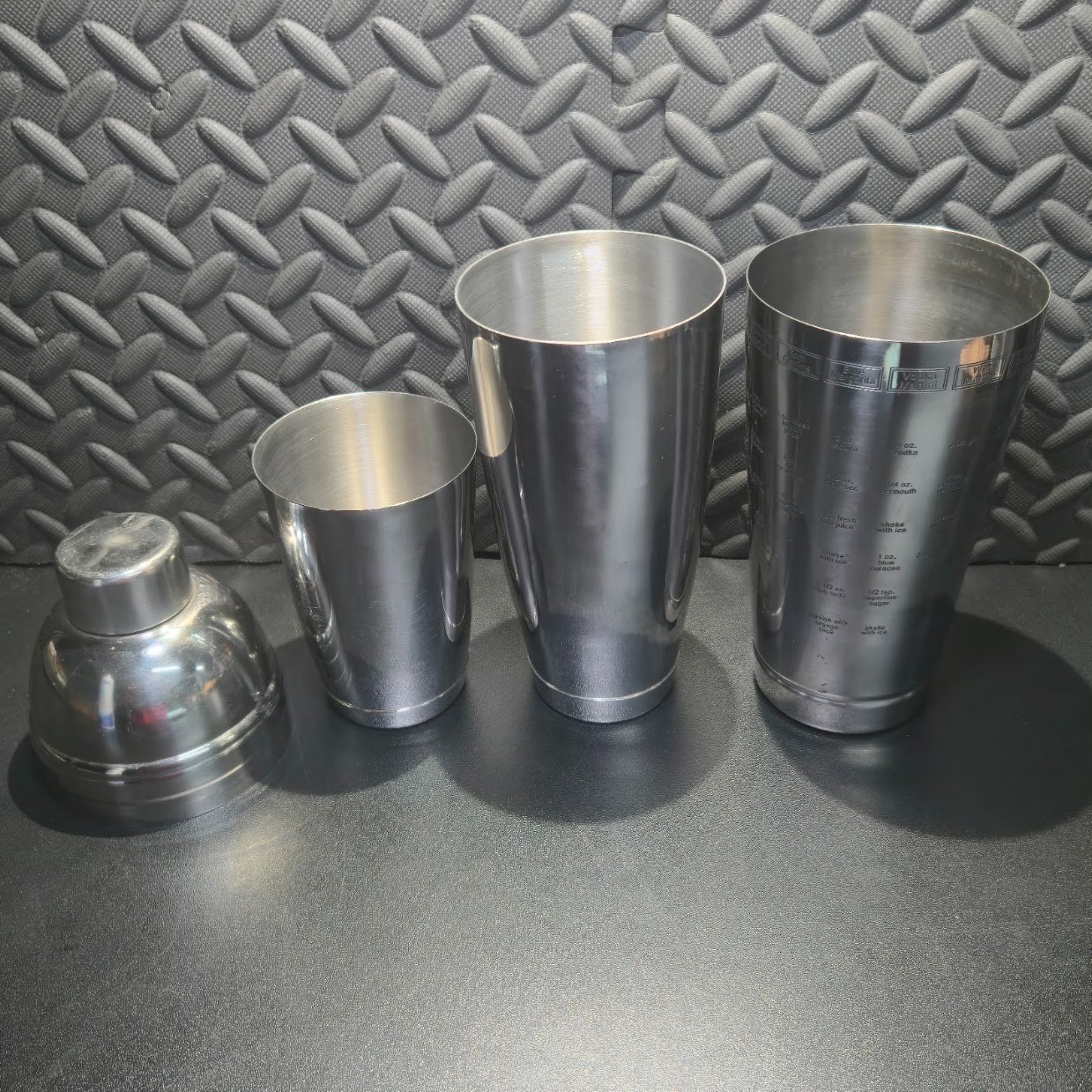 Martini Cocktail Drink Mixer Set w/ Drink Recipies Written On Shaker image 9