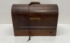 Singer 99 Sewing Machine Portable Electric Black Gold Wooden Dome Case Vintage — photo 1