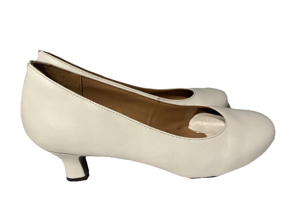 Sapatos femininos Array de couro branco mais liso 10,5W - Imagem 3 de 4