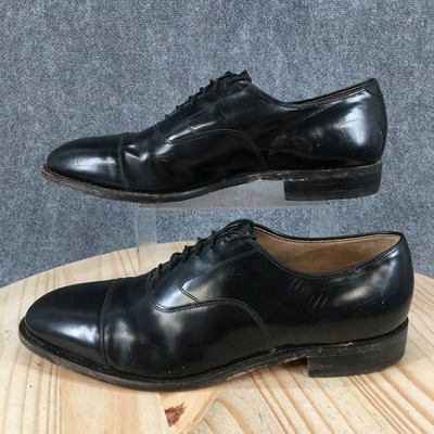 Johnston & Murphy Shoes Mens 13 D Cap Toe Lace Up Dress Oxford Black Leather
