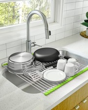 Roll Up Dish Drying Rack XL 20x18 Inch Stainless Steel - Over the Sink Design...