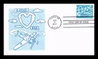 US COVER LOVE SKYWRITING FIRST DAY ISSUE PANDA CACHET