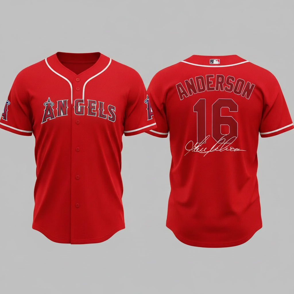 NEW Garret Anderson Baseball Jersey Polyester S-6XL RED Men