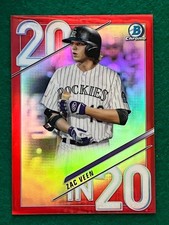 2020 Bowman Draft ZAC VEEN 1st Chrome 20 in '20 Red Refractor RC4/5 Rockies