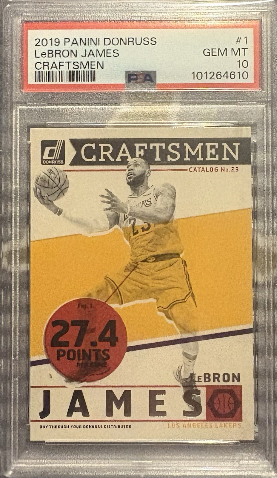 2019 PANINI DONRUSS CRAFTSMEN #1 LEBRON JAMES CRAFTSMEN PSA 10 GEM MINT