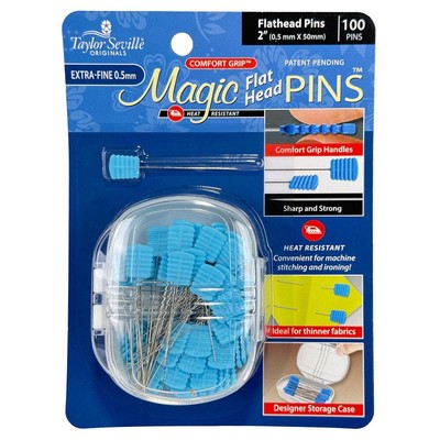 Taylor Seville Magic Pins Flathead EXTRA FINE Quiltingstecknadeln (100er Pack)