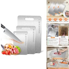 ZPUFAW 3Pcs Cutting Boards Kitchen 304 Food Grade Stainless Steel, Large-Small