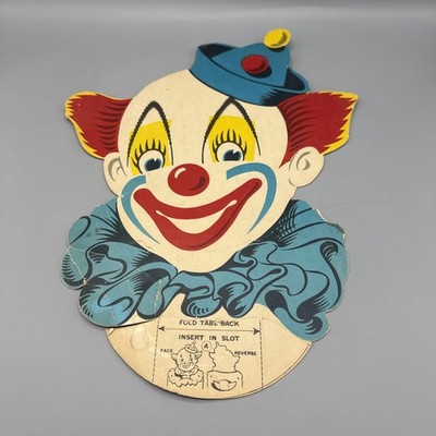 Vintage Paper Clown Face - Some Bends And Flaws On Paper