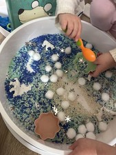 Discover Playdays  Winter Themed Coloured Sensory Play Rice