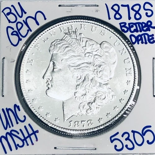 1878 S BU UNCIRCULATED MORGAN SILVER DOLLAR AUTHENTIC U.S.MINT FREESHIPPING 5305