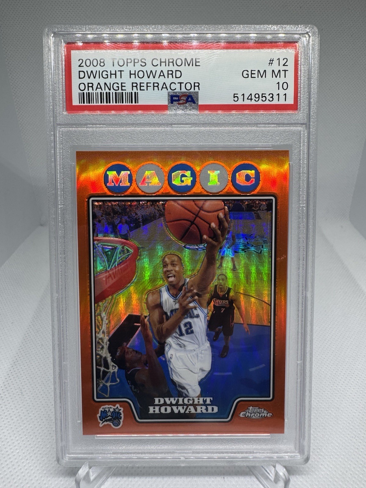 2008-09 Topps Chrome Refractor Orange #12 Dwight Howard /499 PSA 10 MINT POP 12