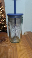New Starbucks 2025 Recycled Triangle Glass 16oz Cold Cup Tumbler Purple