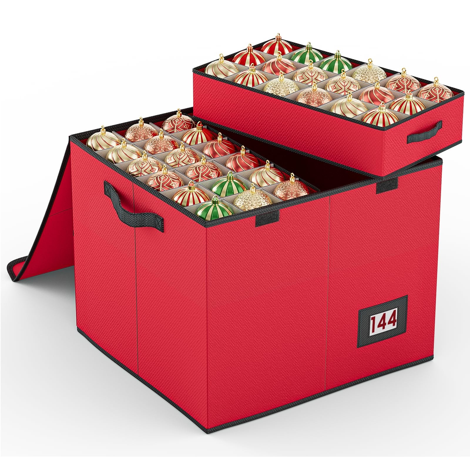 Mutool Christmas Bauble Storage Box With Dividers, 144 Compartment Xmas Ornament