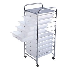 10 Drawer Storage Cart Rolling Cart File Scrapbook Paper Mobile Organizer for Sc