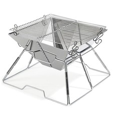 Grill Holzkohlegrill Cookware Campinggrill Edelstahl Faltbar BBQ 31x31cm …