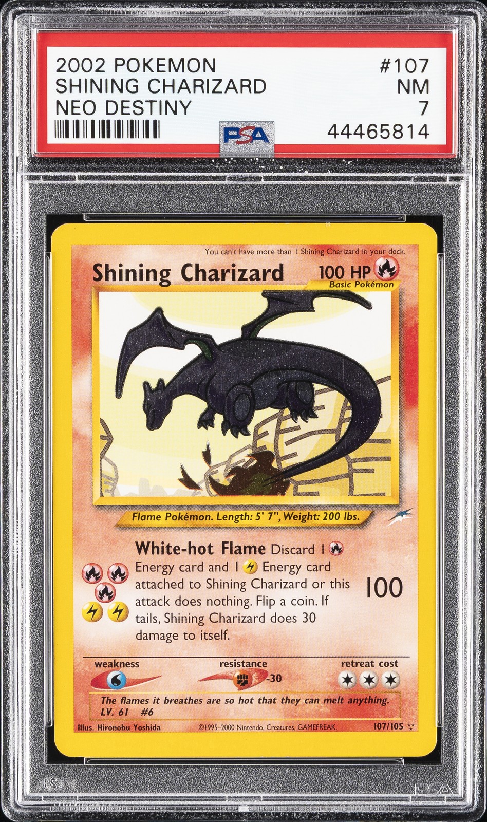 2002 POKEMON NEO DESTINY #107 SHINING CHARIZARD PSA 7