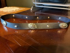 Men  s Black Hat Band Concho 17 1/2 Inches Across