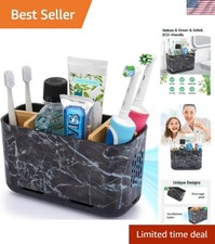 Marble Toothbrush Holders with Drainage, Bathroom Organizer, Large  5 Slots ...