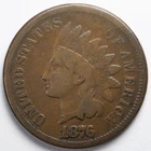 1876 Indian Head Penny Cent Very Good (VG)