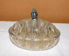 Vintage Heavy Clear Glass Oval Flower Frog April 11, 1916