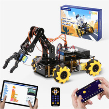 Robotics for Kids Ages 8-12, Smart Robot Arm Car Kit with 5DOF, STEM Toys for B