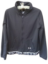 Under Armour Spell out Full Zip All Season Jacket Black White Youth XL