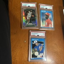 1987 Fleer Glossy #308 Ozzie Smith Psa 8 Andre Dawson 9 Bill Russell 8 Lot Of 3