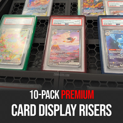 Fast Ship | 10 Risers | Trading Card Jewelry Case Display Stands for Slabs | TCG