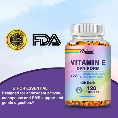 Vitamin E - Anti-aging, Antioxidant, Supports Skin, Hair, Immune and Eye Health