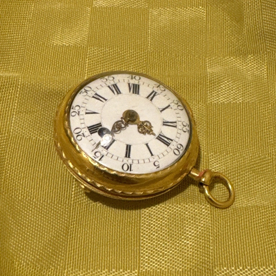 Spindeltaschenuhr Geneve Antik Taschenuhr Herrenuhr Open Face Lepine Uhr Gold - Bild 2 von 4