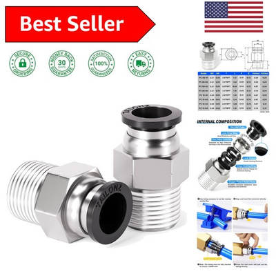 #ad High Pressure 10 Pack of 8mm x 1 4 inch Push to Connect Copper Fittings $27.54