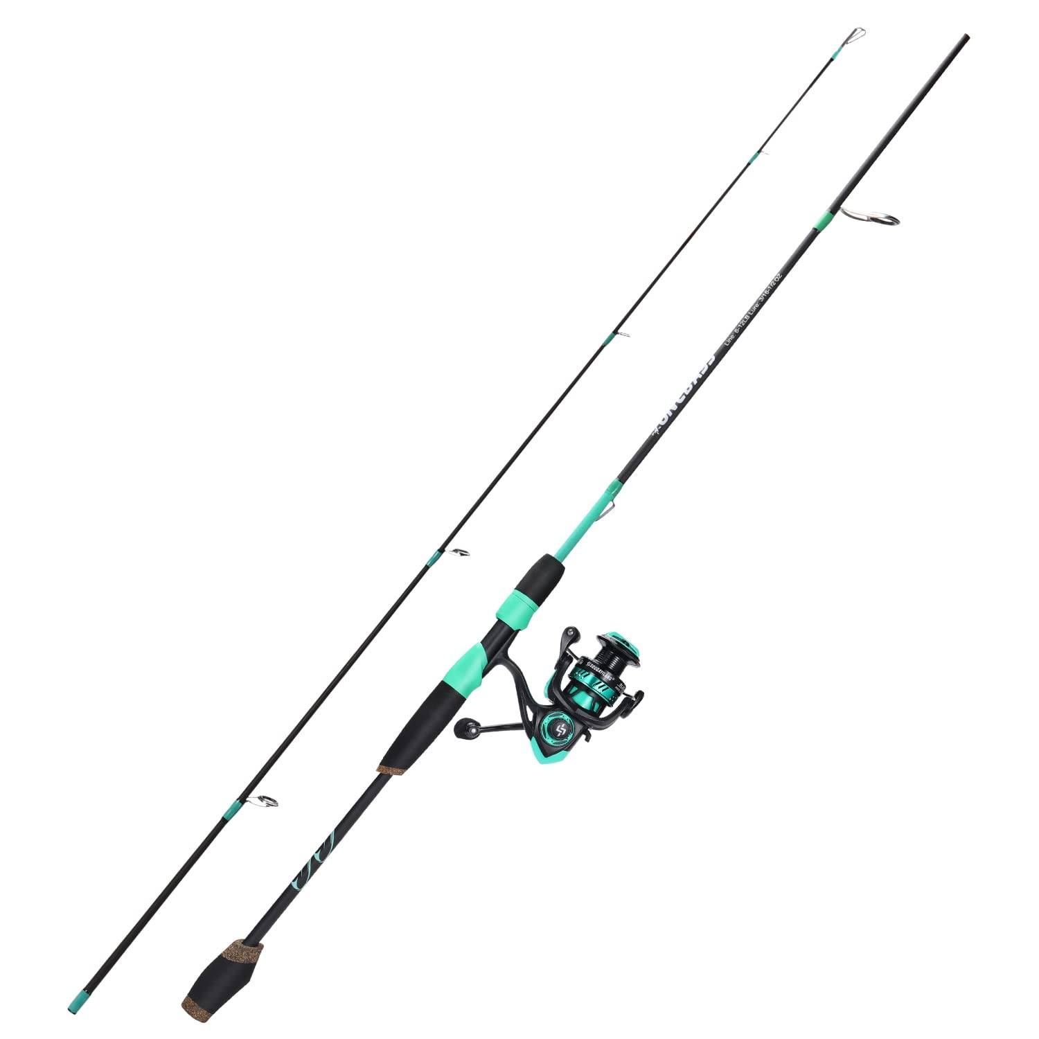 Fishing Rod and Reel Combo, 2-Piece Spinning&Baitcasting Com