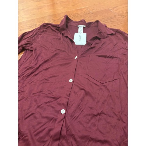 NUEVA CAMISA PARA DORMIR HANRO Grand Central de seda en ciruela XS - Imagen 11 de 12